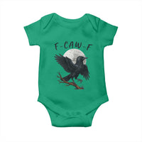Funny Raven Bird Full Moon Art F Caw F Joke Baby Onesie - Wonder Print Shop