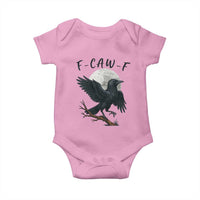 Funny Raven Bird Full Moon Art F Caw F Joke Baby Onesie - Wonder Print Shop