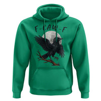 Funny Raven Bird Full Moon Art F Caw F Joke Hoodie - Wonder Print Shop