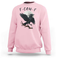 Funny Raven Bird Full Moon Art F Caw F Joke Sweatshirt - Wonder Print Shop