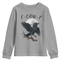Funny Raven Bird Full Moon Art F Caw F Joke Youth Sweatshirt - Wonder Print Shop