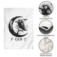 Funny Raven Bird Garden Flag F Caw F Joke Moon Sarcastic Humor Art - Wonder Print Shop