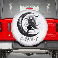 Funny Raven Bird Spare Tire Cover F Caw F Joke Moon Sarcastic Humor Art - Wonder Print Shop