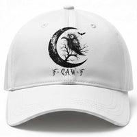 Funny Raven Bird Baseball Cap F Caw F Joke Moon Sarcastic Humor Art