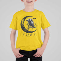 Funny Raven Bird T Shirt For Kid F Caw F Joke Moon Sarcastic Humor Art - Wonder Print Shop
