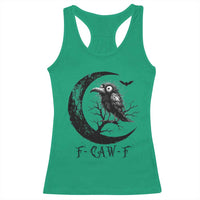 Funny Raven Bird Racerback Tank Top F Caw F Joke Moon Sarcastic Humor Art - Wonder Print Shop