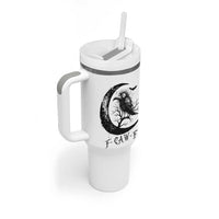 Funny Raven Bird Tumbler With Handle F Caw F Joke Moon Sarcastic Humor Art
