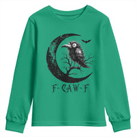 Funny Raven Bird Youth Sweatshirt F Caw F Joke Moon Sarcastic Humor Art - Wonder Print Shop