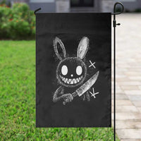 Funny Creepy Bunny With Knife Garden Flag Cute Horror Aesthetic - Wonder Print Shop