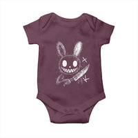 Funny Creepy Bunny With Knife Baby Onesie Cute Horror Aesthetic - Wonder Print Shop