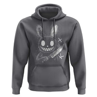 Funny Creepy Bunny With Knife Hoodie Cute Horror Aesthetic - Wonder Print Shop