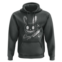 Funny Creepy Bunny With Knife Hoodie Cute Horror Aesthetic - Wonder Print Shop