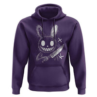 Funny Creepy Bunny With Knife Hoodie Cute Horror Aesthetic - Wonder Print Shop