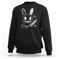 Funny Creepy Bunny With Knife Sweatshirt Cute Horror Aesthetic - Wonder Print Shop