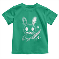 Funny Creepy Bunny With Knife Toddler T Shirt Cute Horror Aesthetic - Wonder Print Shop