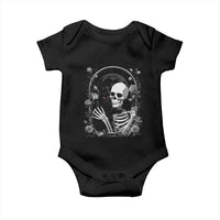 Funny Full Moon Horror Art Baby Onesie Skeleton Hug Maine Coon Cat - Wonder Print Shop