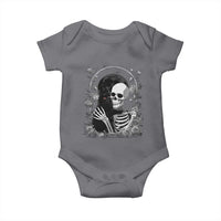 Funny Full Moon Horror Art Baby Onesie Skeleton Hug Maine Coon Cat - Wonder Print Shop
