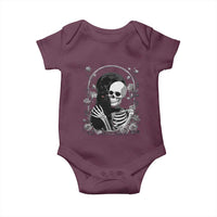 Funny Full Moon Horror Art Baby Onesie Skeleton Hug Maine Coon Cat - Wonder Print Shop