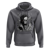 Funny Full Moon Horror Art Hoodie Skeleton Hug Maine Coon Cat - Wonder Print Shop
