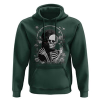 Funny Full Moon Horror Art Hoodie Skeleton Hug Maine Coon Cat - Wonder Print Shop