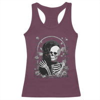 Funny Full Moon Horror Art Racerback Tank Top Skeleton Hug Maine Coon Cat - Wonder Print Shop