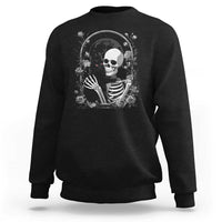 Funny Full Moon Horror Art Sweatshirt Skeleton Hug Maine Coon Cat - Wonder Print Shop