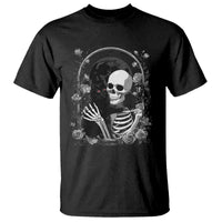 Funny Full Moon Horror Art T Shirt Skeleton Hug Maine Coon Cat - Wonder Print Shop