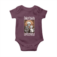 Funny Skeleton Cat Baby Onesie Thats What I Do I Pet Cats I Hate People And I Know Things - Wonder Print Shop