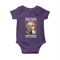 Funny Skeleton Cat Baby Onesie Thats What I Do I Pet Cats I Hate People And I Know Things - Wonder Print Shop