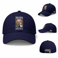 Funny Skeleton Cat Baseball Cap Thats What I Do I Pet Cats I Hate People And I Know Things