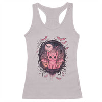 Cute Pastel Goth Bat Cat Racerback Tank Top Funny Gothic Halloween Art - Wonder Print Shop