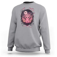 Cute Pastel Goth Bat Cat Sweatshirt Funny Gothic Halloween Art - Wonder Print Shop