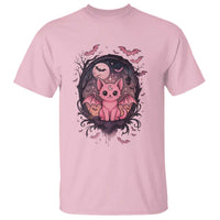 Cute Pastel Goth Bat Cat T Shirt Funny Gothic Halloween Art - Wonder Print Shop