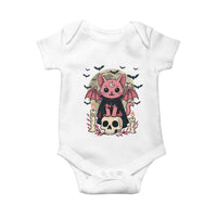 Cute Pastel Goth Vampire Cat Baby Onesie Funny Gothic Halloween Art - Wonder Print Shop