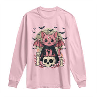 Cute Pastel Goth Vampire Cat Long Sleeve Shirt Funny Gothic Halloween Art - Wonder Print Shop