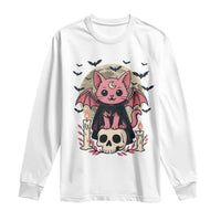 Cute Pastel Goth Vampire Cat Long Sleeve Shirt Funny Gothic Halloween Art - Wonder Print Shop