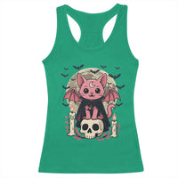 Cute Pastel Goth Vampire Cat Racerback Tank Top Funny Gothic Halloween Art - Wonder Print Shop