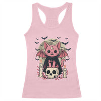 Cute Pastel Goth Vampire Cat Racerback Tank Top Funny Gothic Halloween Art - Wonder Print Shop