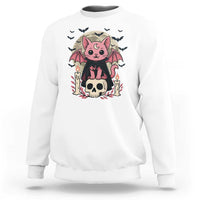 Cute Pastel Goth Vampire Cat Sweatshirt Funny Gothic Halloween Art - Wonder Print Shop