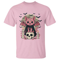 Cute Pastel Goth Vampire Cat T Shirt Funny Gothic Halloween Art - Wonder Print Shop