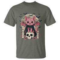 Cute Pastel Goth Vampire Cat T Shirt Funny Gothic Halloween Art - Wonder Print Shop
