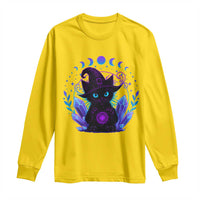 Witchy Black Cat Long Sleeve Shirt Funny Spellcasting Pastel Goth Aesthetic - Wonder Print Shop