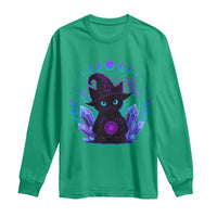 Witchy Black Cat Long Sleeve Shirt Funny Spellcasting Pastel Goth Aesthetic - Wonder Print Shop