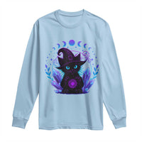 Witchy Black Cat Long Sleeve Shirt Funny Spellcasting Pastel Goth Aesthetic - Wonder Print Shop