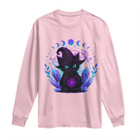 Witchy Black Cat Long Sleeve Shirt Funny Spellcasting Pastel Goth Aesthetic - Wonder Print Shop