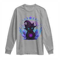 Witchy Black Cat Long Sleeve Shirt Funny Spellcasting Pastel Goth Aesthetic - Wonder Print Shop