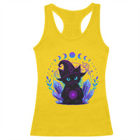 Witchy Black Cat Racerback Tank Top Funny Spellcasting Pastel Goth Aesthetic - Wonder Print Shop