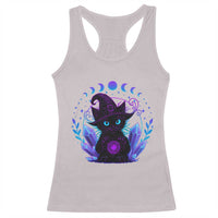 Witchy Black Cat Racerback Tank Top Funny Spellcasting Pastel Goth Aesthetic - Wonder Print Shop