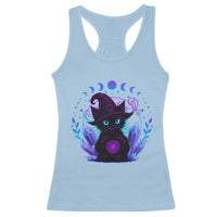 Witchy Black Cat Racerback Tank Top Funny Spellcasting Pastel Goth Aesthetic - Wonder Print Shop