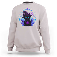 Witchy Black Cat Sweatshirt Funny Spellcasting Pastel Goth Aesthetic - Wonder Print Shop
